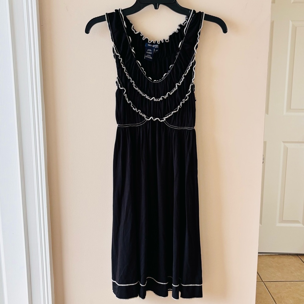 Max Edition Black Dress with White Accents